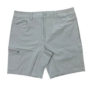 Simms Challenger Fishing Shorts Mens 36 Khaki Performance Stretch Cargo NWT 9"